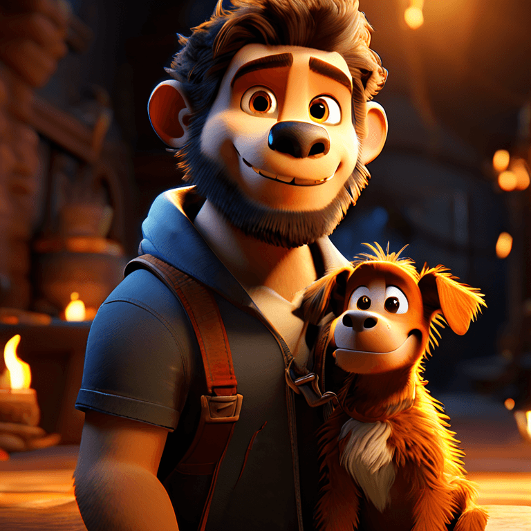 Dog with monkey 