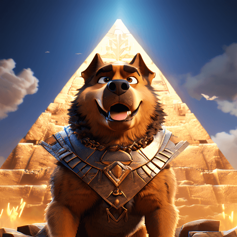 A large pyramid with a huge wa...