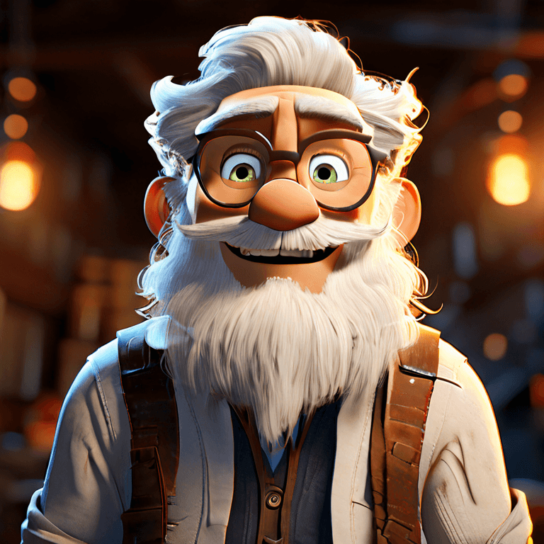 An old man wearing glasses and...