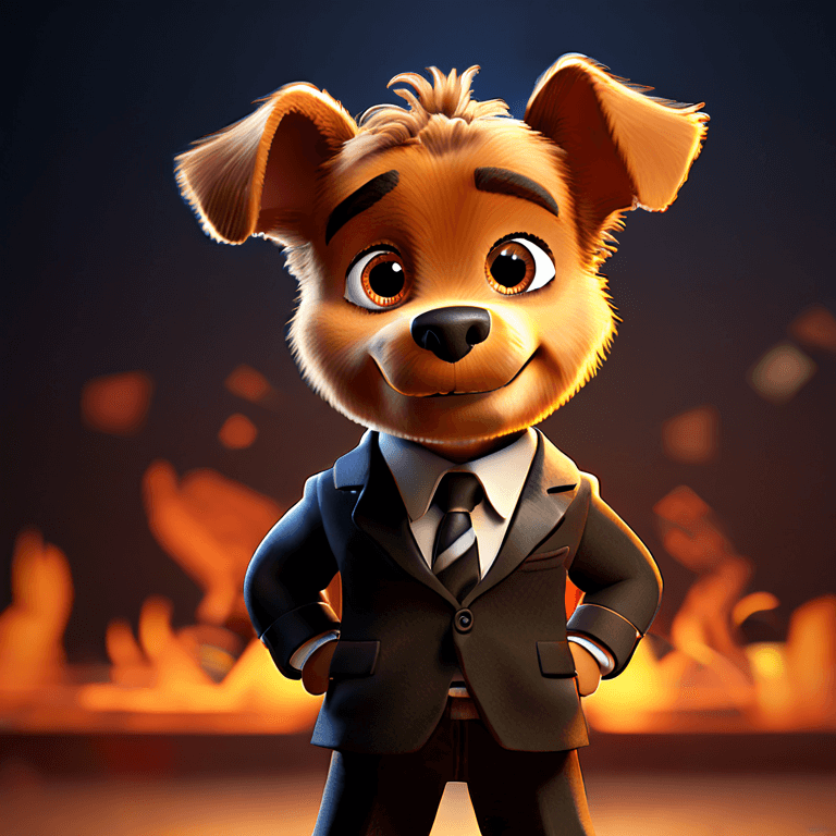 Create small dog businessman