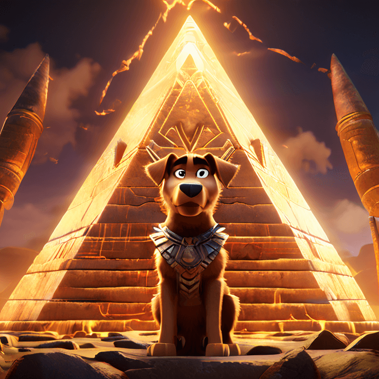 A large pyramid with a huge wa...
